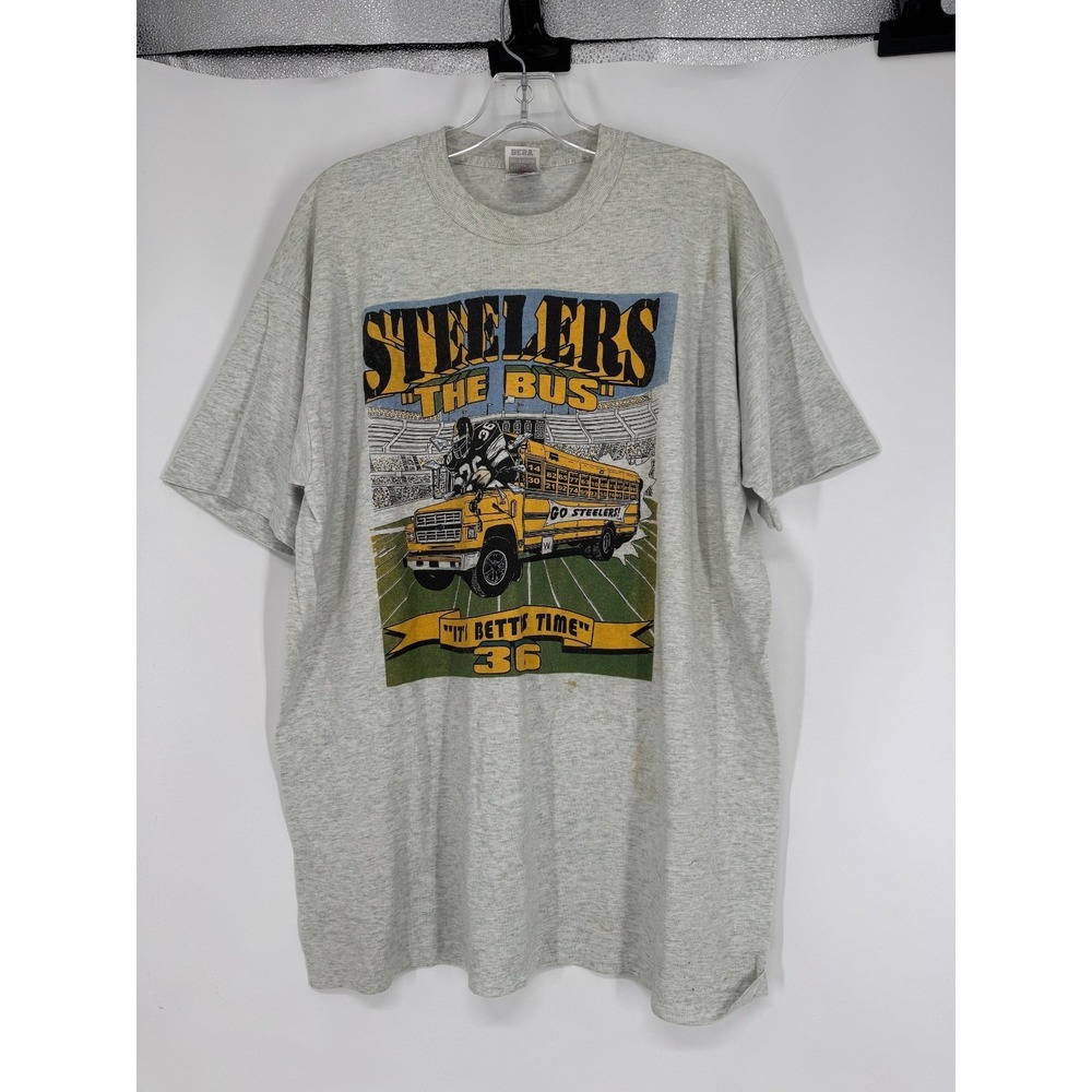 Jerome Bettis Pittsburgh Steelers The Bus Vintage Graphic Short Sleeve Tee XL